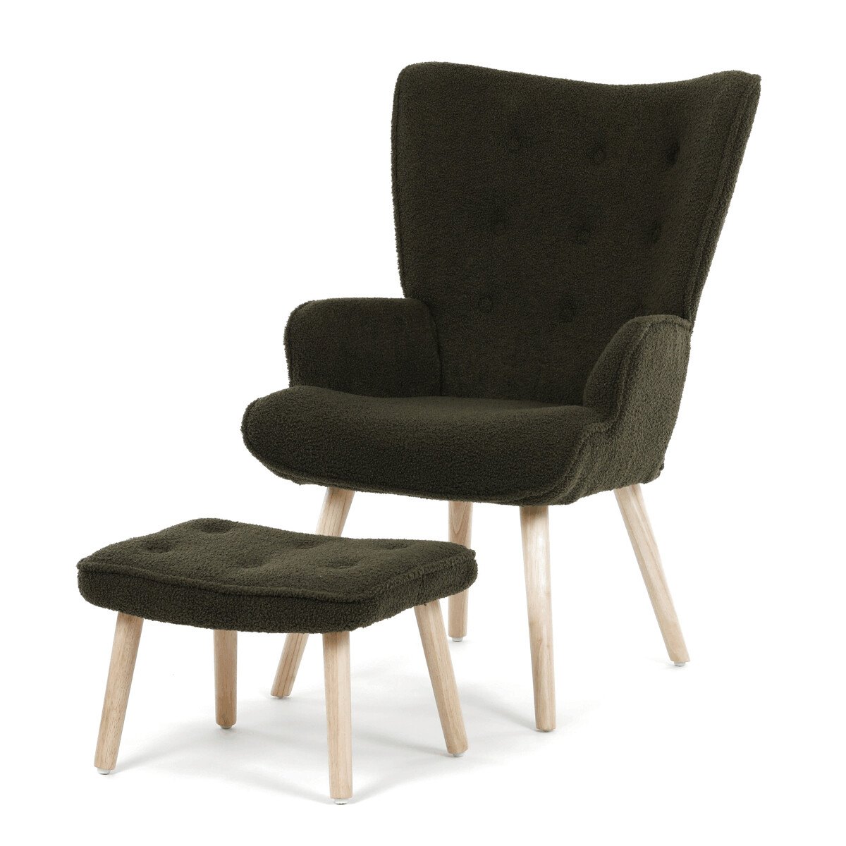 Zobrazit detail zboží: Relaxační křeslo, zelená, látka bouclé, AK-319 GRN2 (Křesla a podnožky)