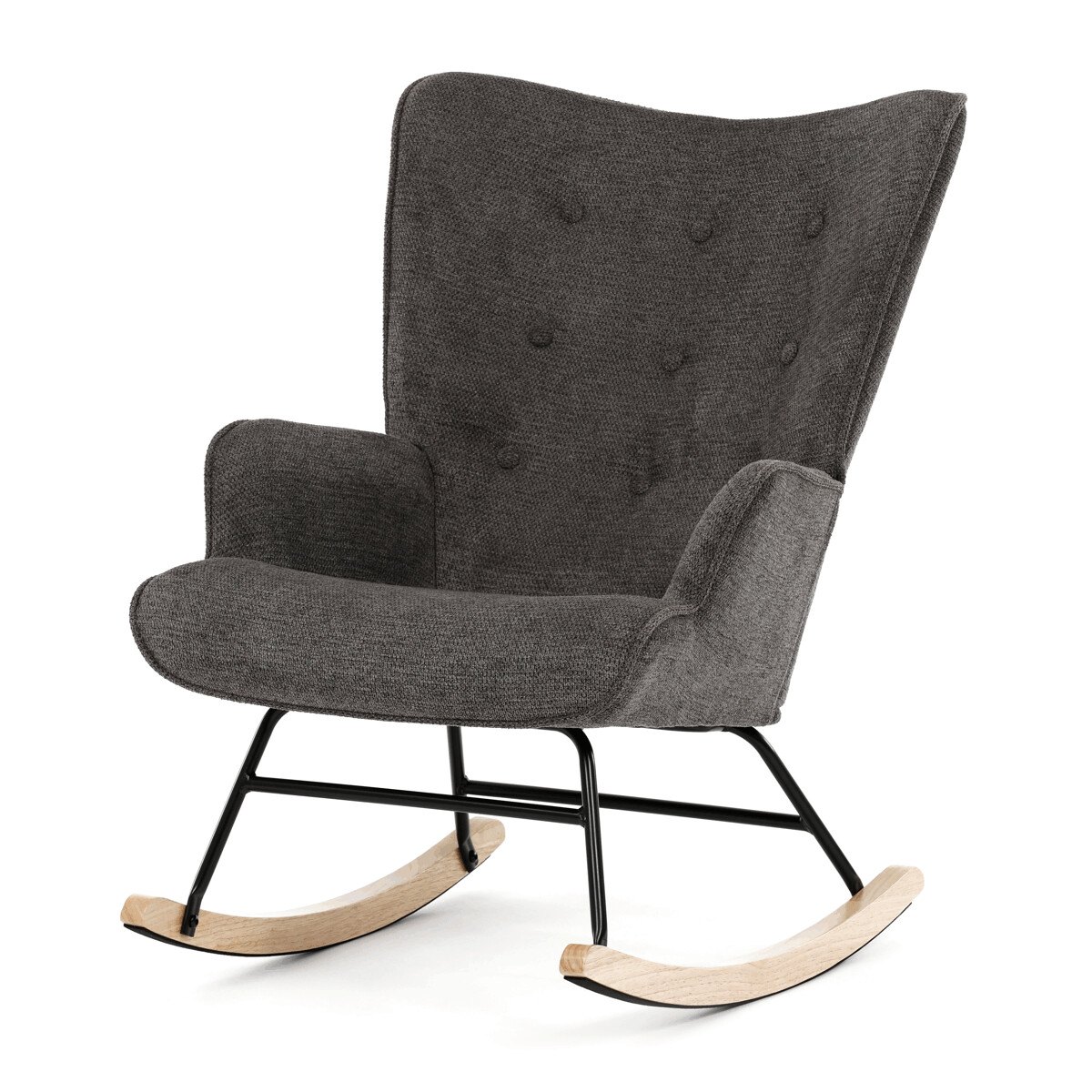 Zobrazit detail zboží: Houpací křeslo, šedá, látka, AK-373 GREY2 (Křesla houpací)