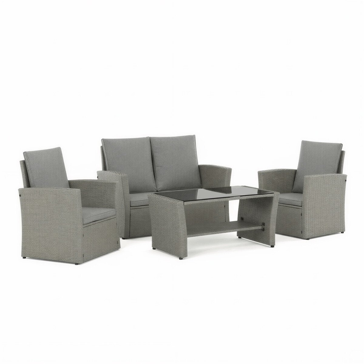 Zobrazit detail zboží: Zahradní sedací souprava, polyratan, šedá, AZS-A1523 GREY (Zahradní relaxační sestavy)