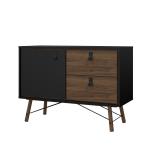 Zobrazit detail zboží: Komoda Rain 1d2s černý MAT/ořech (černá/ořech)