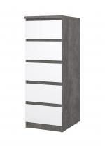 Zobrazit detail zboží: Komoda Simplicity 233 beton/bílý lesk (komody)