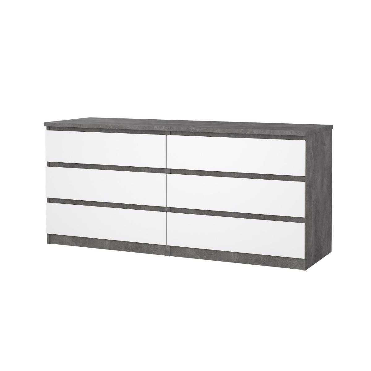 Komoda Simplicity 232 beton/bílý lesk