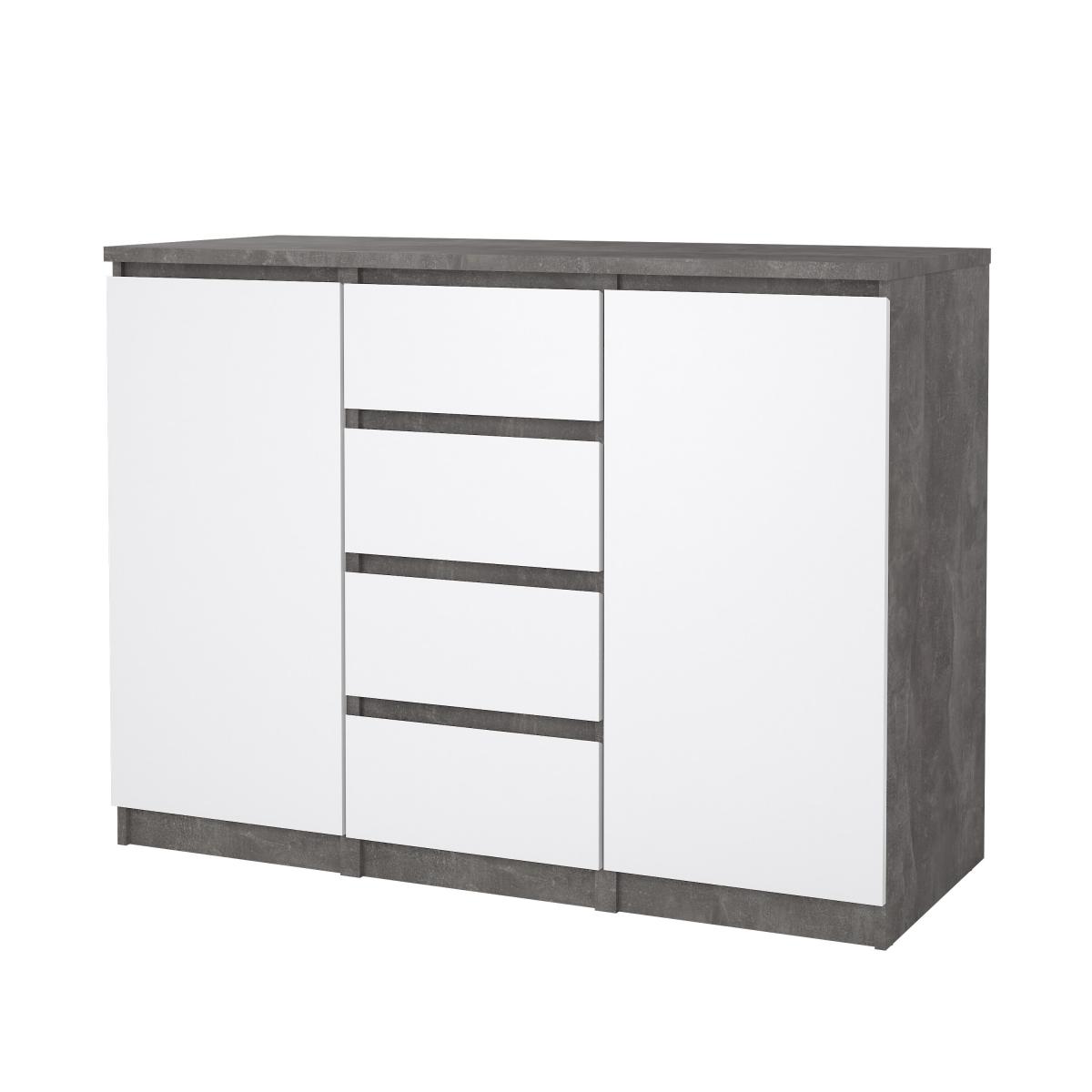 Komoda Simplicity 236 beton/bílý lesk