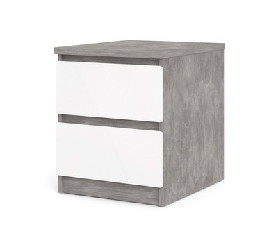 Zobrazit detail zboží: Noční stolek Simplicity 230 beton/bílý lesk (noční stolky)