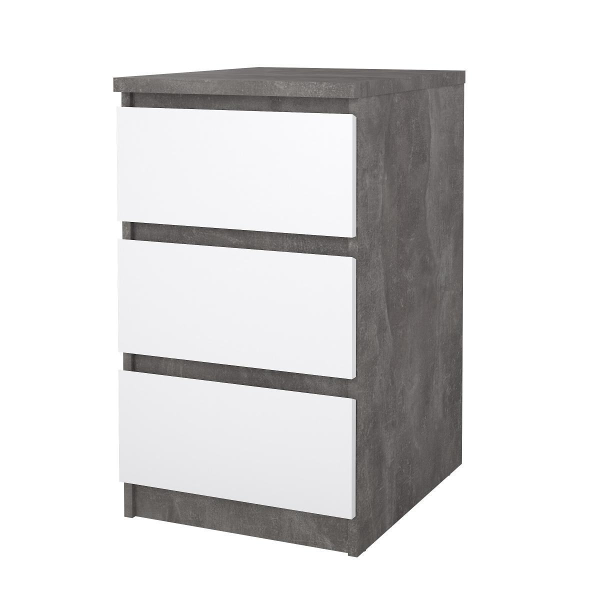 Komoda Simplicity 237 beton/bílý lesk