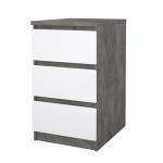 Zobrazit detail zboží: Komoda Simplicity 237 beton/bílý lesk (komody)