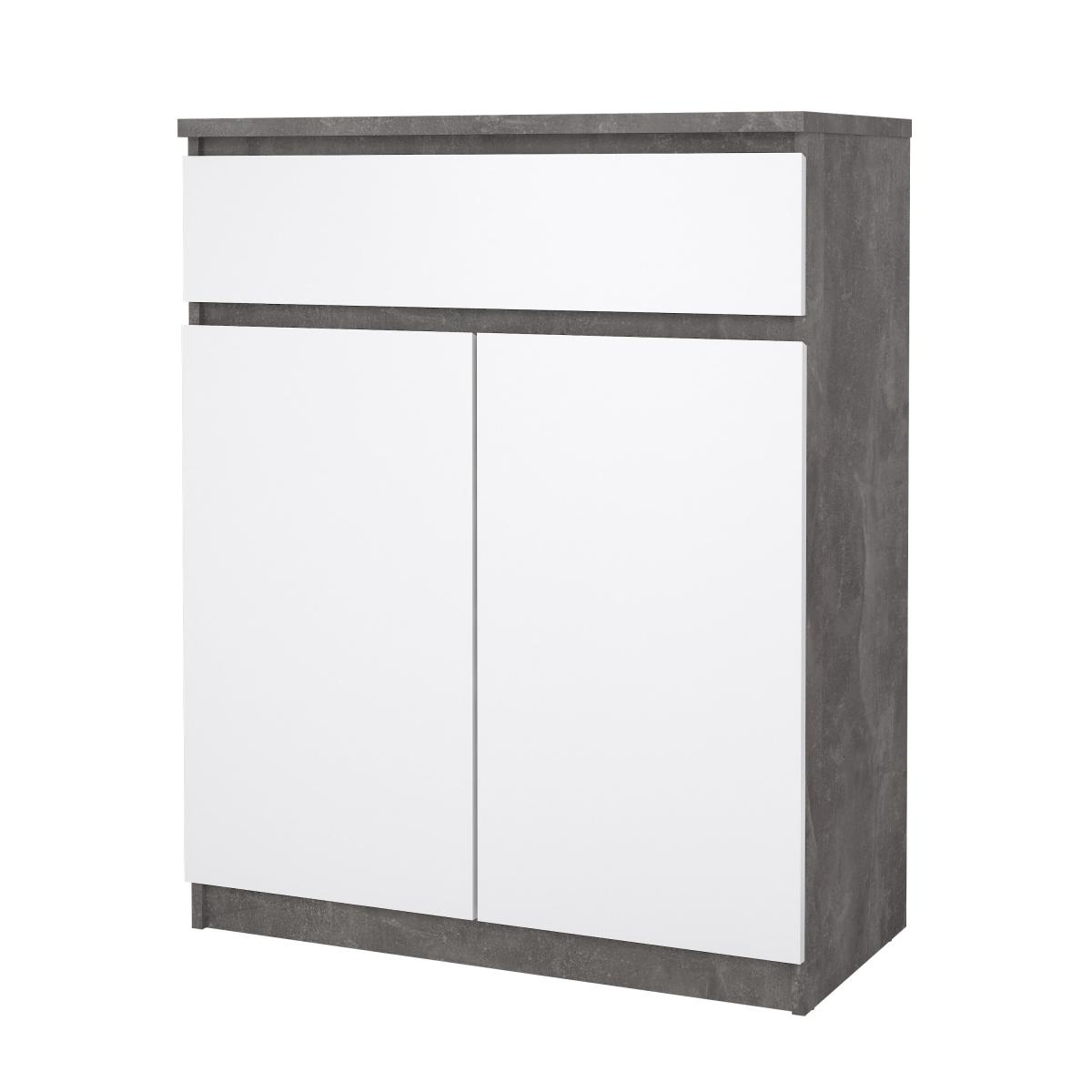 Komoda Simplicity 234 beton/bílý lesk