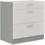 Zobrazit detail zboží: Kuchyňská skříňka Bolzano 80 D 3S BB bílý lesk/šedá (Bolzano)