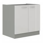 Zobrazit detail zboží: Kuchyňská skříňka pod dřez Bolzano 80 ZL 2F BB bílý lesk/šedá (Bolzano)