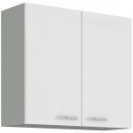 Zobrazit detail zboží: Kuchyňská skříňka Bolzano 80 G 72 2F bílý lesk/šedá (Bolzano)