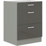 Zobrazit detail zboží: Kuchyňská skříňka Garid 46 D 3S BB šedý lesk/šedá (Greta)