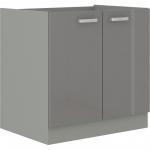 Zobrazit detail zboží: Kuchyňská skříňka Garid 80 D 2F BB šedý lesk/šedá (Greta)