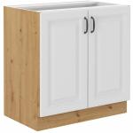 Zobrazit detail zboží: Kuchyňská skříňka Stipe 80 ZL 2F BB bílá/dub artisan (Stilo)