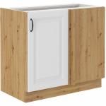 Zobrazit detail zboží: Rohová spodní kuchyňská skříňka Stipe 105-DN-1F-BB bílá/dub artisan (Stilo)