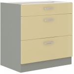 Zobrazit detail zboží: Kuchyňská skříňka Karpo 80 D 3S BB krémový lesk/šedá (Karpo)