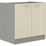 Zobrazit detail zboží: Kuchyňská skříňka Karpo 80 ZL 2F BB krémový lesk/šedá (Karpo)